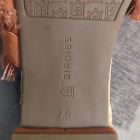 Birdies Ani Slide Coral Fringed Mule Flat 7.5 - Picture 3 of 4